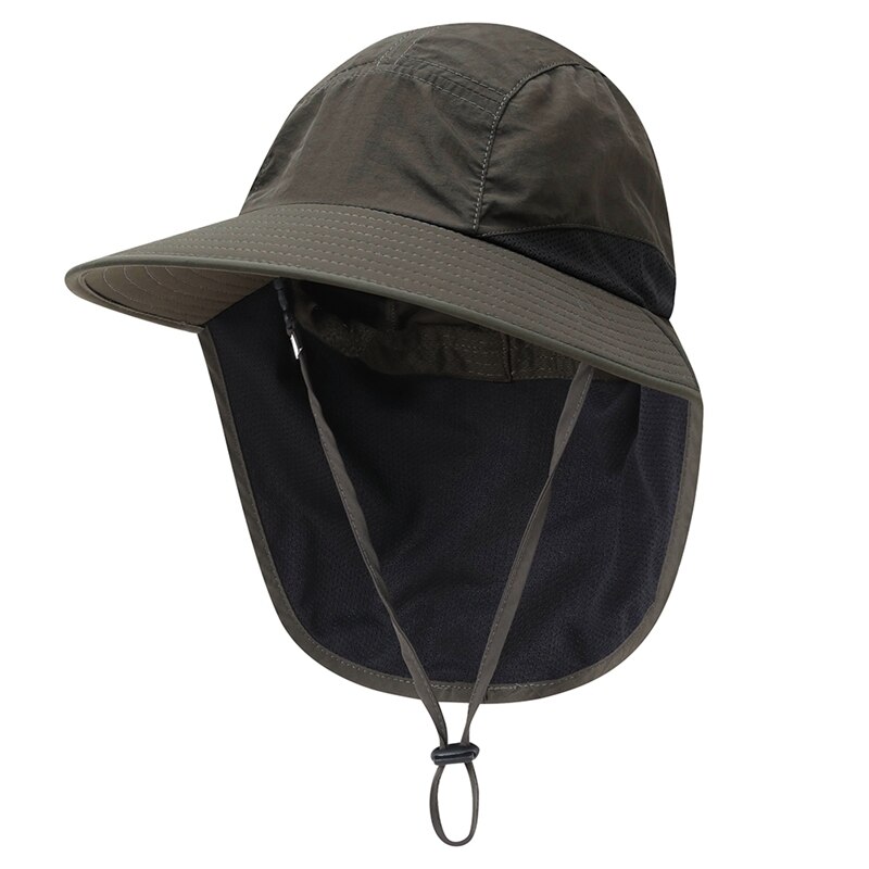 Flap Cap Wide Brim Lightweight Portable UV Protection Water Resistant Neck Cover Sun Hats With Strap MK MK