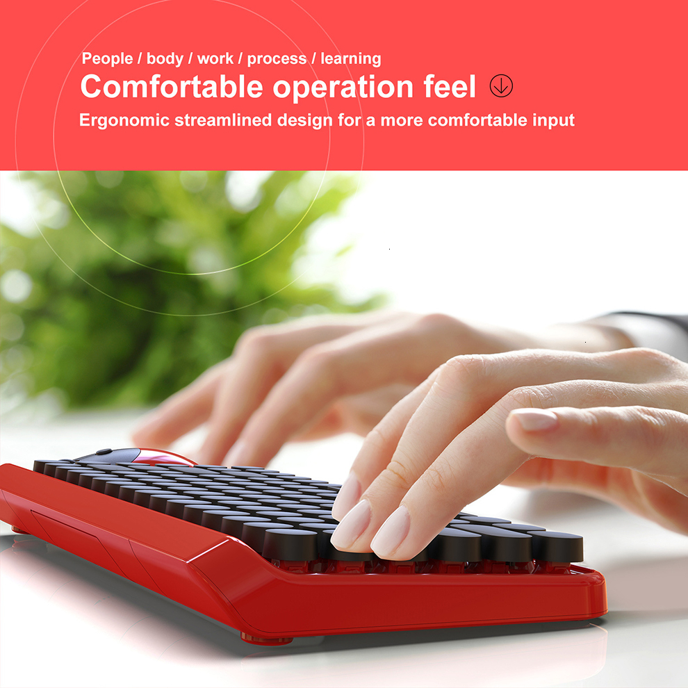 Jelly Comb 2.4G Wireless Keyboard & Mouse for Games Office Keyboard & Mouse Set Portable USB Keyboard for Laptop PC Computer