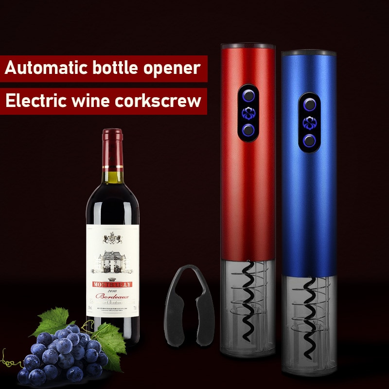Professionele Rode Wijn Opener Foliesnijder Set Voor Keuken Tool Droge Batterij Elektrische Wijn Opener Automatische Flesopener Kurkentrekker