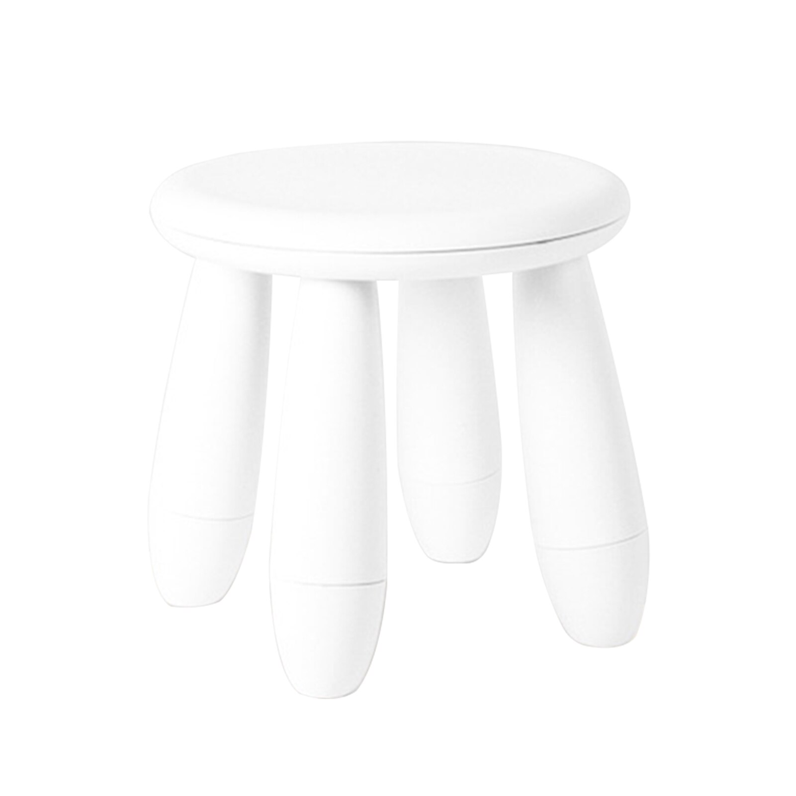 Non Slip Living Room Solid Kindergarten Thickened PP Learning Detachable Children Stool Furniture Home Mini Portable Round Seat: White