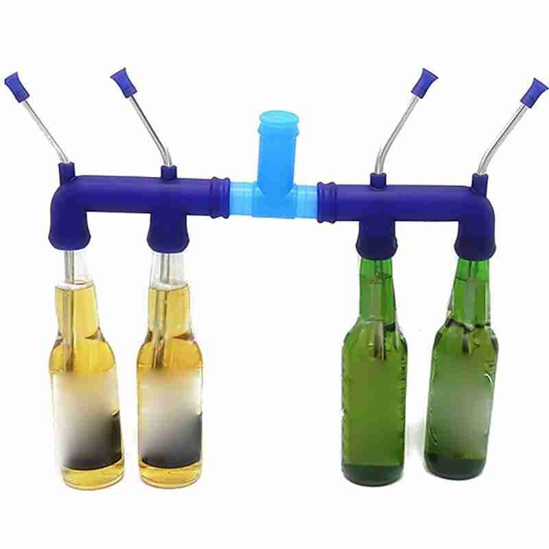 1PC piwo Snorkel słomy piwo Bong lejek Slammer podwójne Snorkel picia na piwo do baru narzędzia festiwale Party dozownik