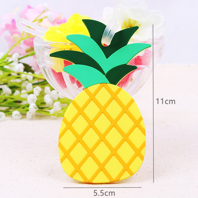 Siliconen Gel Ananas Bagagelabel Koffer Id Adres Holder Bagage Boarding Tags Identifier Reizen Accessoires