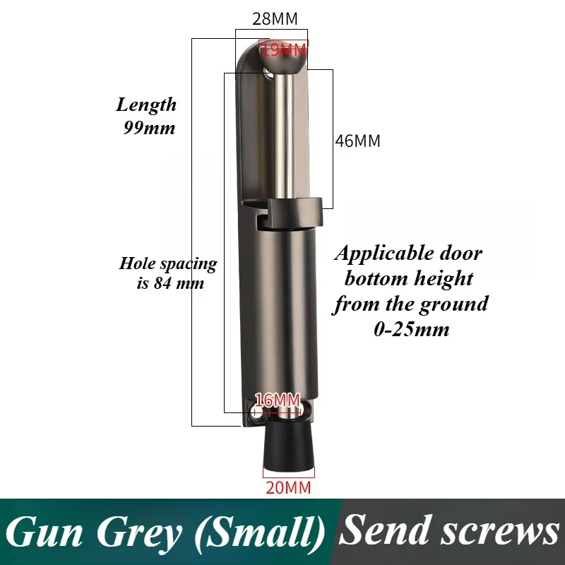 Telescopic Door Stopper Spring Loaded Heavy Duty Stopper Metal Adjustable Position with Foot Brake Wedges for Door Bottom Seam: MULTI