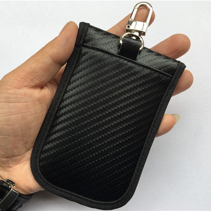 Black RFID Signal Blocking Anti Theft Pouch Key Case For Keyless Entry Car Acc