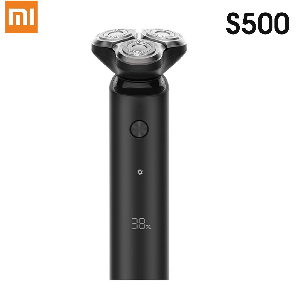 Xiaomi Mijia Electric Shaver S500 S500C Portable Flex Razor 3 Head Dry Wet Shaving Washable Beard Trimmer Dual Blade LED Display: S500