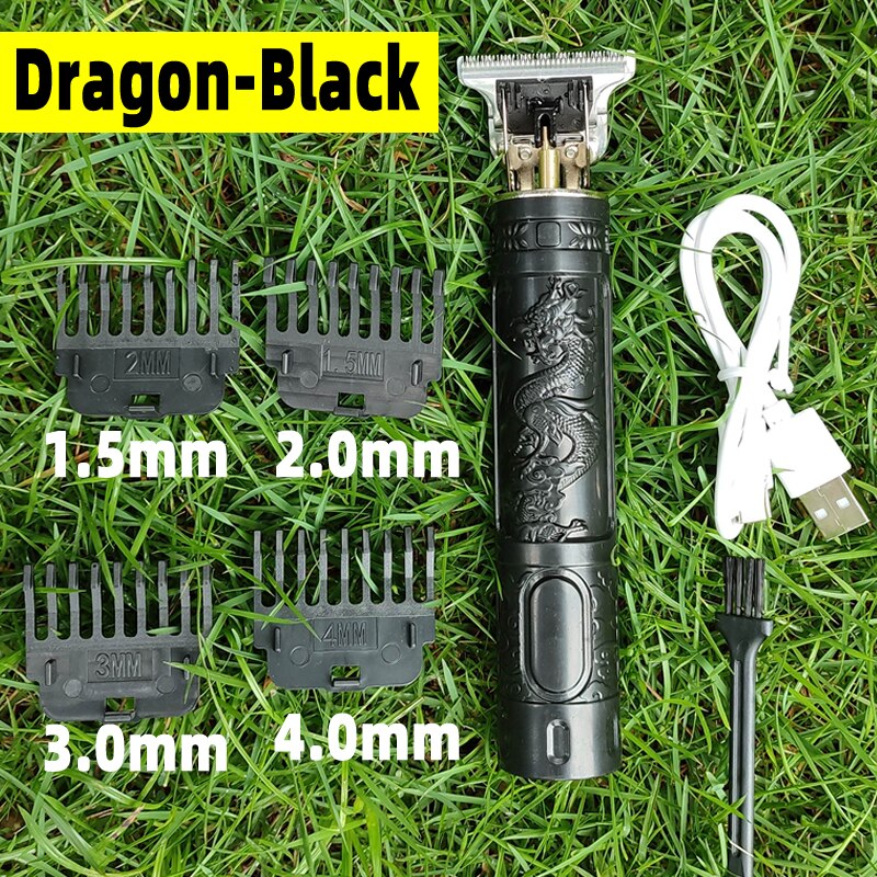 2022 Electric Hair Clipper Rechargeable 0mm Shaver Beard Trimmer Men Hair Cutting Machine Beard Barber Hair Cut: Black Dragon