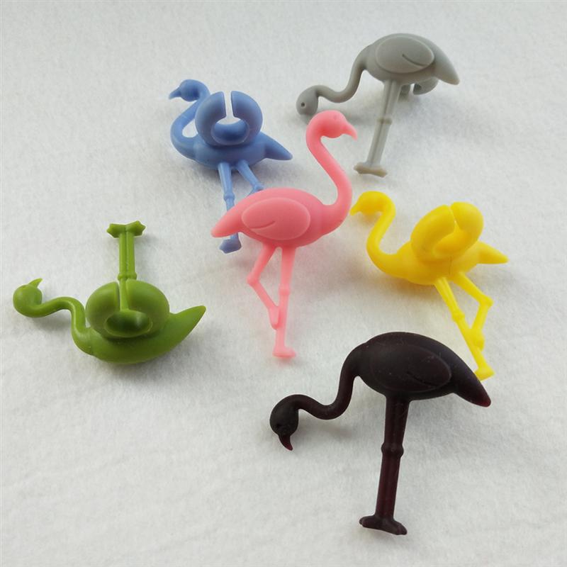 6 Stuks Siliconen Wine Glass Charms Marker Flamingo Vorm Drinken Label Identificatie Feestartikelen