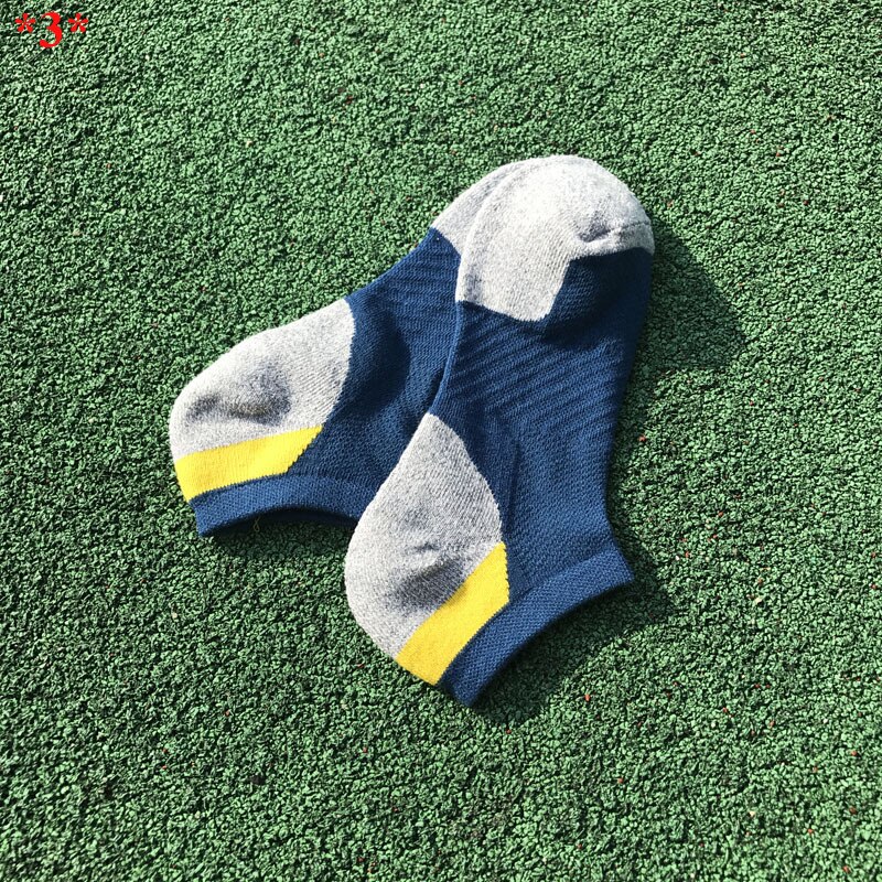 Men Running Cotton Sport Compression Socks Outdoor Cycling Breathable Basketball Socks Calcetines Ciclismo Hombre Profesional: Blue