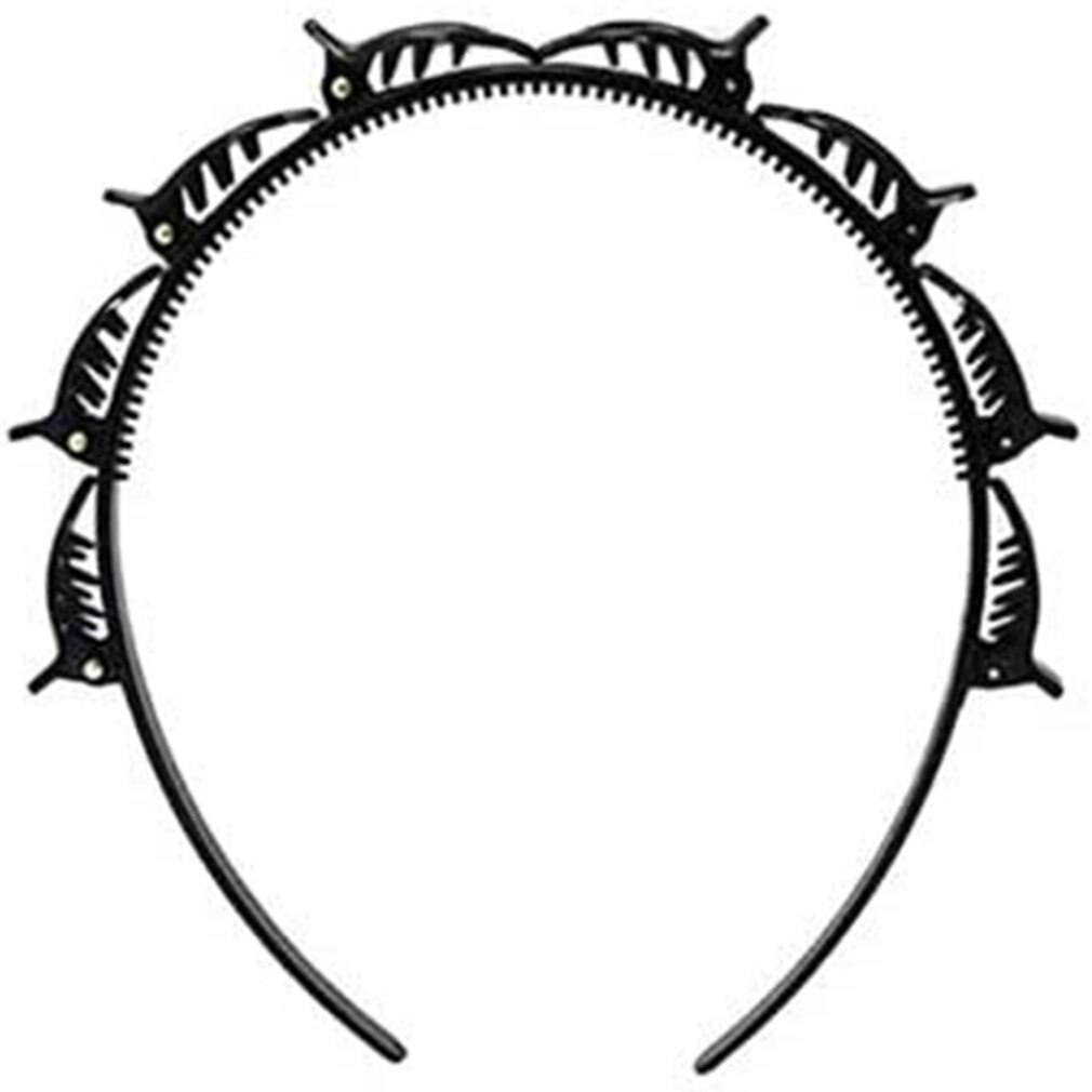 Style coréen multicouche creux armure bandeau frange clip bandeau personnage de bande dessinée ABS matériel pour les filles: Black