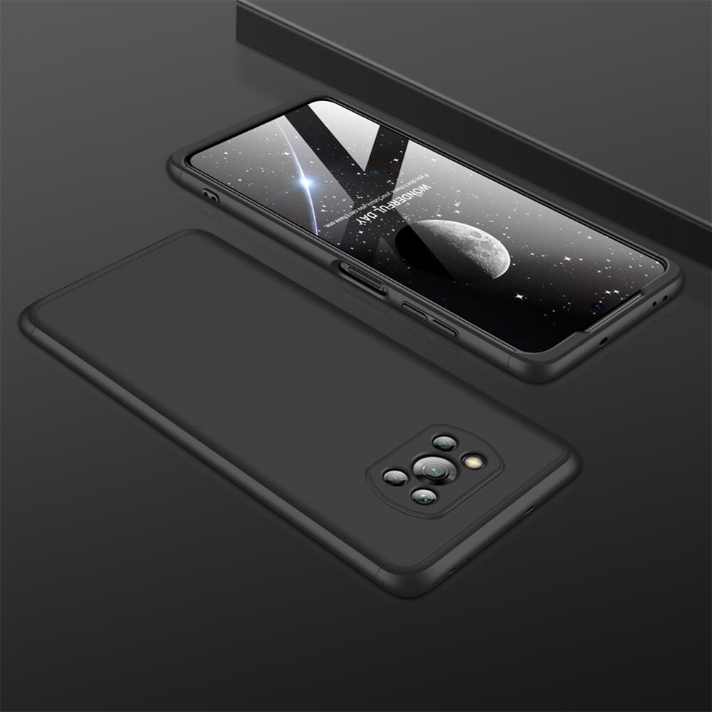 For Xiaomi Pocophone Poco X3 NFC Case Hard Matte Armor Hybrid 3 in 1 Protective back cover case for Xiaomi poco X3 x3nfc shell: Black