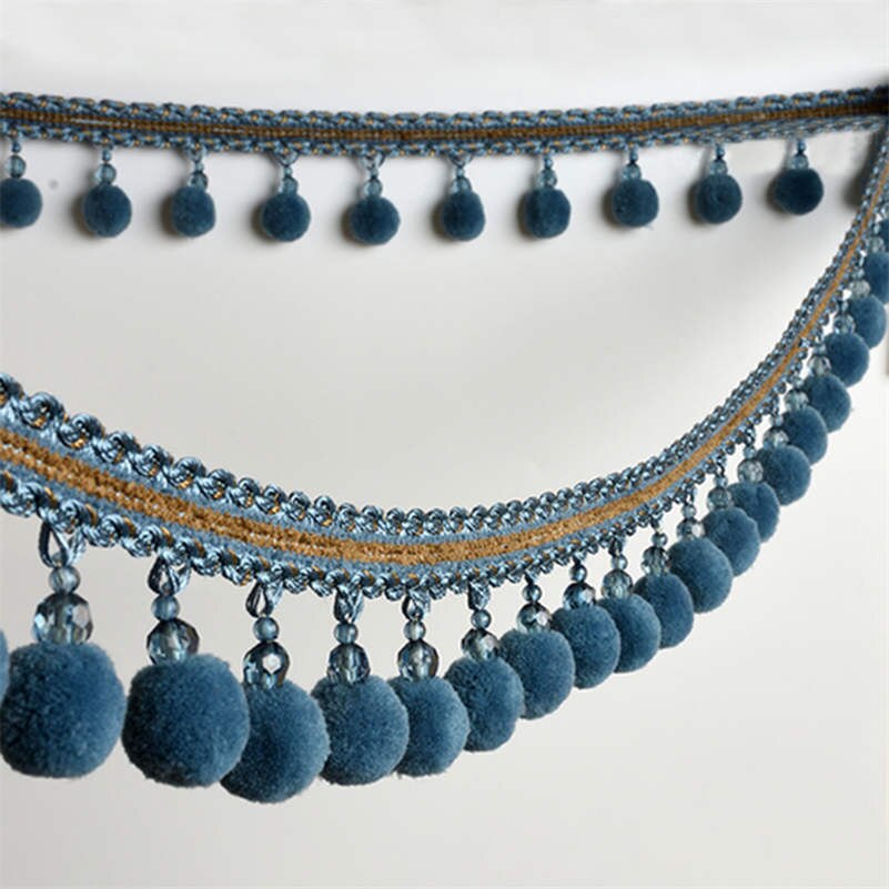 1M Pom Pom Bobble Trim Fringe Gordijn Naaien Sofa Kwastje Ballen Rand Kralen Lint Bobble Rand Bekleding Ambachten: 5