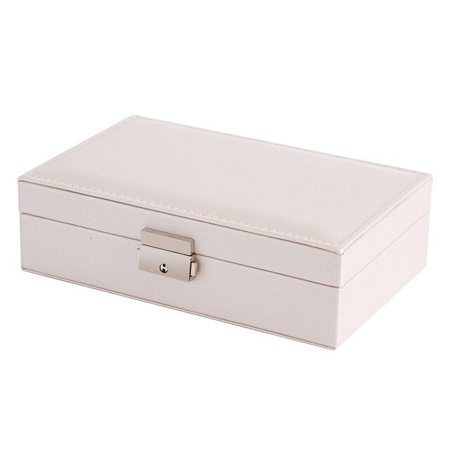 Draagbare Jewlery Opbergdoos Met Stud Platemulti-Functie Grensoverschrijdende Oor Stud Opslag Ring Ketting Box: WHITE