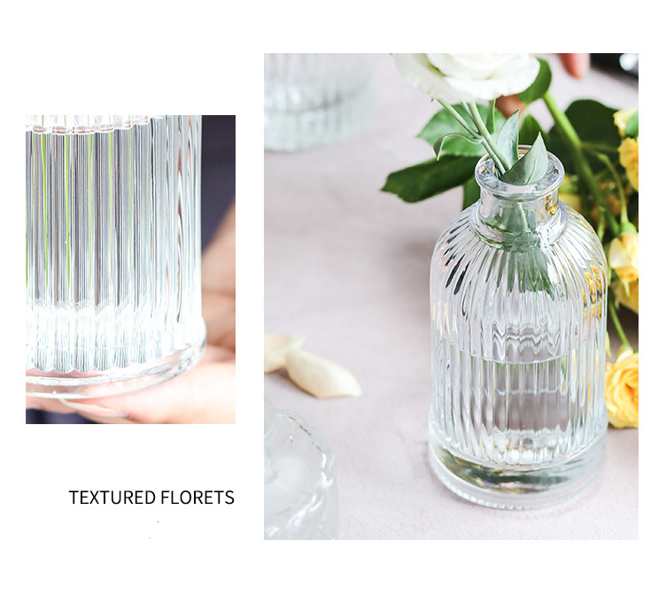 Enkle moderne gennemsigtige glas små vaser ins vintage mini bord blomstervase floreros de decoracion boligindretning håndværk krukker