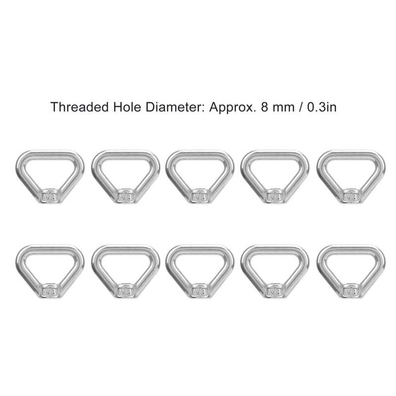 metric threaded inserts stainless steel wire insert Silver Screw Nut 304 Stainless Steel Triangle Ring Nut Eye Nut