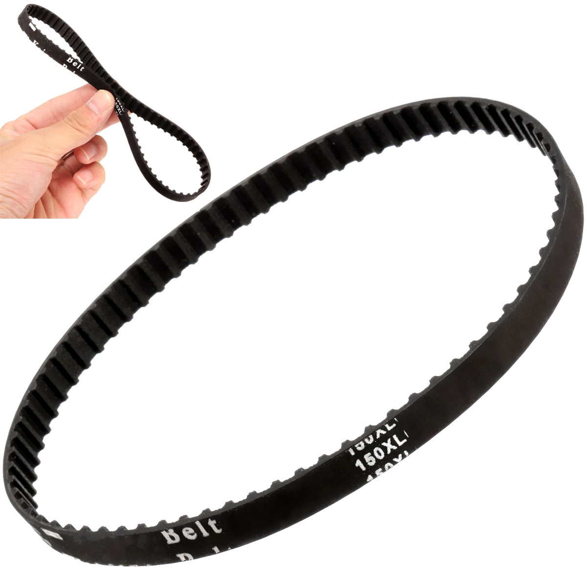 1PC 150XL037 Zwart Distributieriem 10mm 75 Cogged Rubber Geared Positieve Drive Riem Glad Transmissie Riemen