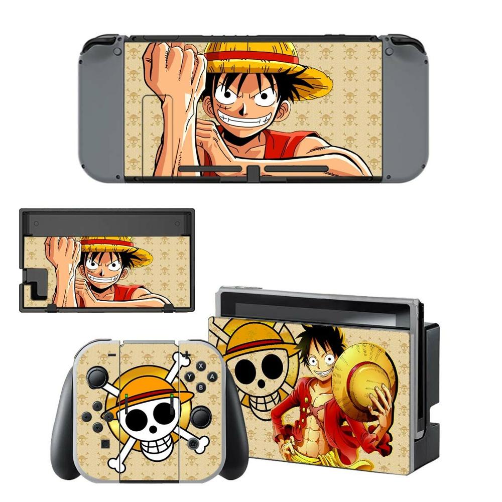 Conmutador Nintendo una piel pieza Luffy Nintend interruptor adhesivo pegatinas para la consola Nintendo Switch Joy-con base con tomas de control pieles: YSNS0694