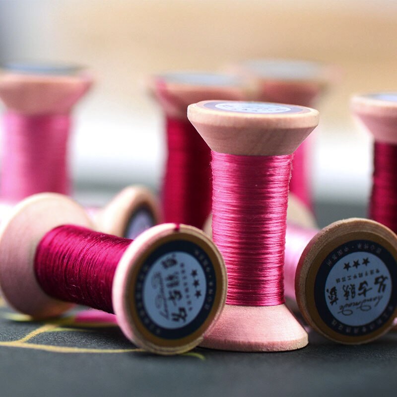 20 meters each spool Silk thread spool embroidery DIY handmade embroidery thread charming pink