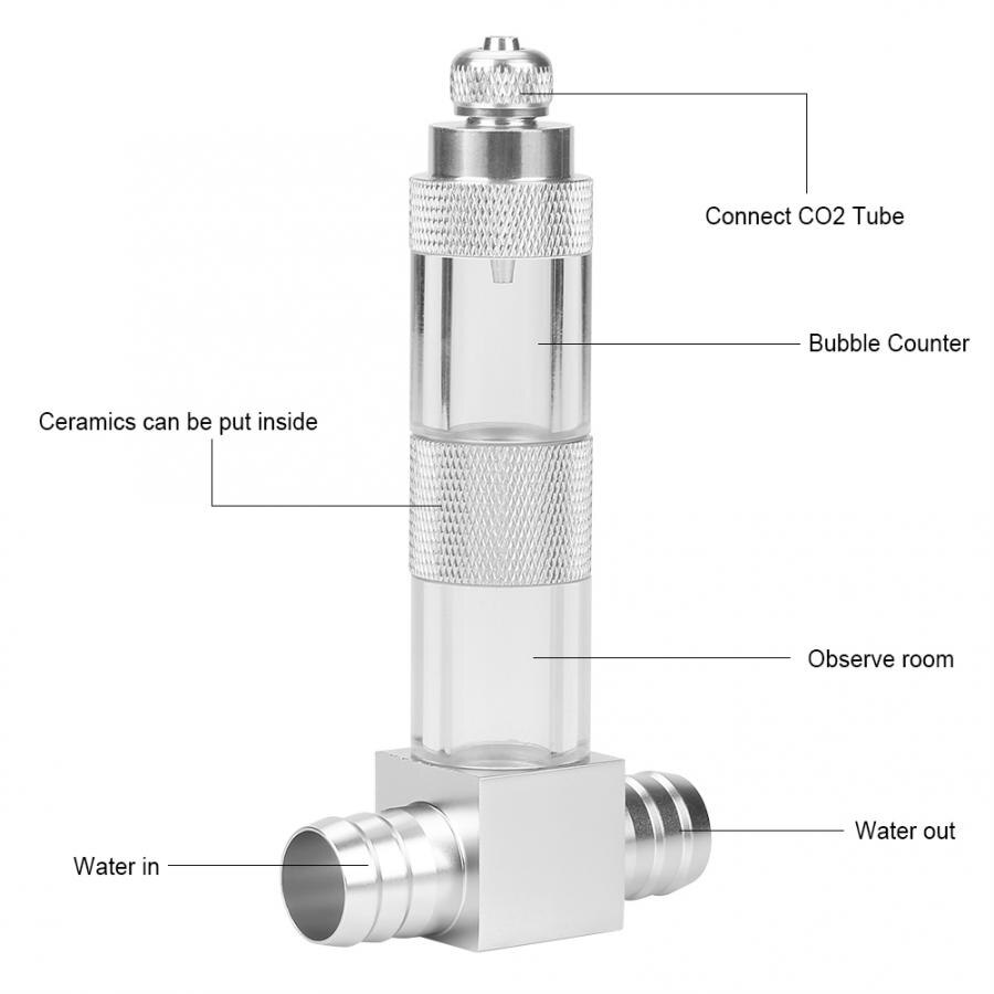 12 Mm 16 Mm Rvs CO2 Diffuse Verstuiver Regulator Reactor Generator Kit R Aquarium Kooldioxide Diffuser CO2 Diffuser