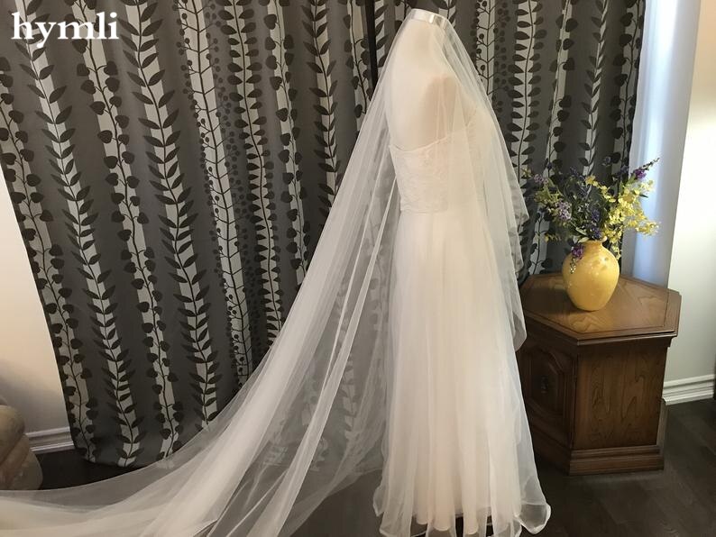 Soft Sluier _ _ 108 "W X 120" L _ _ Wit/Gebroken Wit/Ivoor blusher Sluier Kerk Veil Cover Gezicht Geen Kam