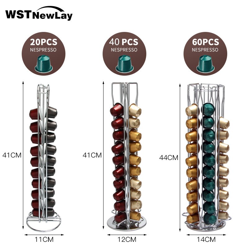 Metal sort kaffe bælg holder jern forkromning stativ kaffe kapsel opbevaringsstativ dolce gusto kapsel