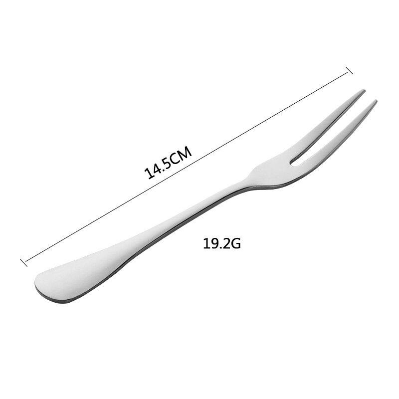2 stk/sett mini delikate forrettsgafler i rustfritt stål med to grener snack frukt dessertgafler cocktail smaksgafler festvalg: Sølv 2 stk