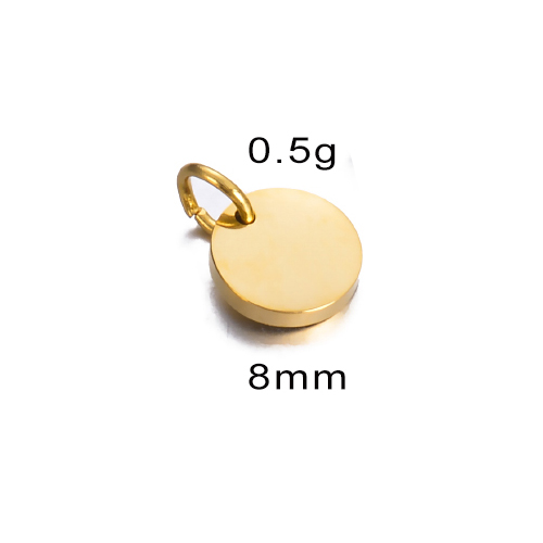 Étiquettes rondes polies en acier inoxydable, breloques 6mm/8mm/10mm/12mm/15mm pour la fabrication de bijoux à faire soi-même, , 10 pièces/lot: COULEUR OR ROSE
