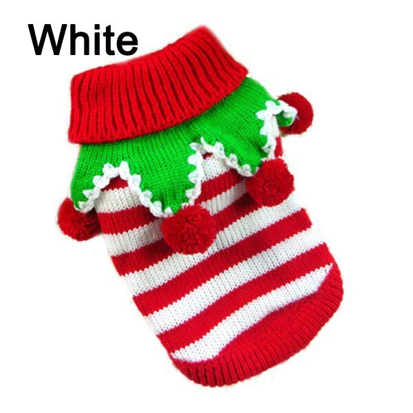 Schattige kersttrui met strepen voor hondenkleding, puppytrui, kleding voor honden en katten
