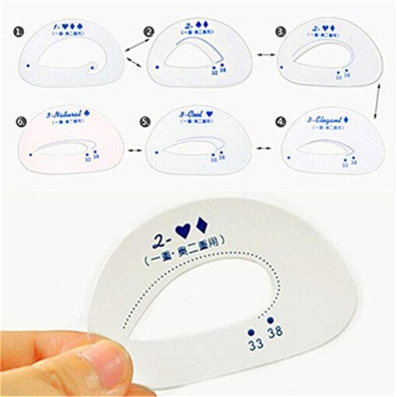 Eyeliner Stencil Cat Eye Fish Tail Double Wing Eyeliner Stencil Models Template Shaping Tools Eyebrows Template Card DIY