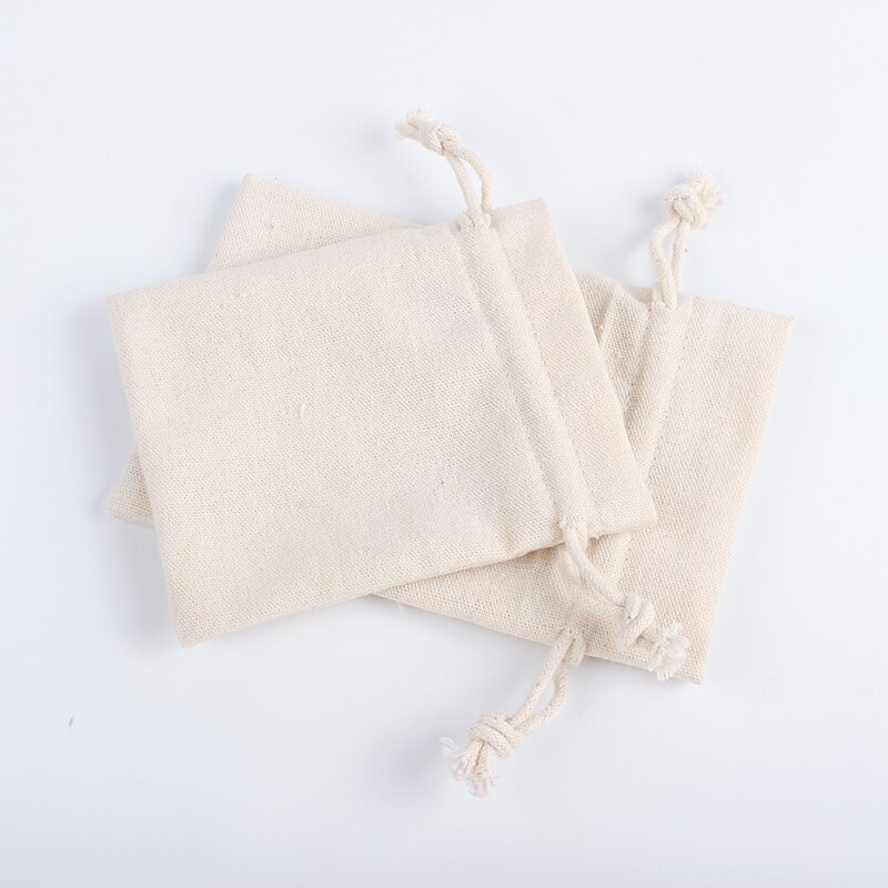 16*20cm Natural Resuable Jute Linen Drawstring Pouch Packaging Bag Logo Printed Bag