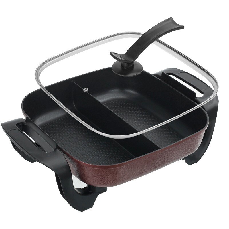 Double-tube Korean multi-function electric cooking pot, boiling stew pot for household dormitory stainless steel rice cooker