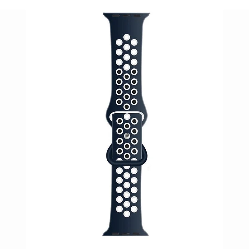 Bracelet de montre en silicone de sport de poignet de remplacement double pour la série Apple IWatch
