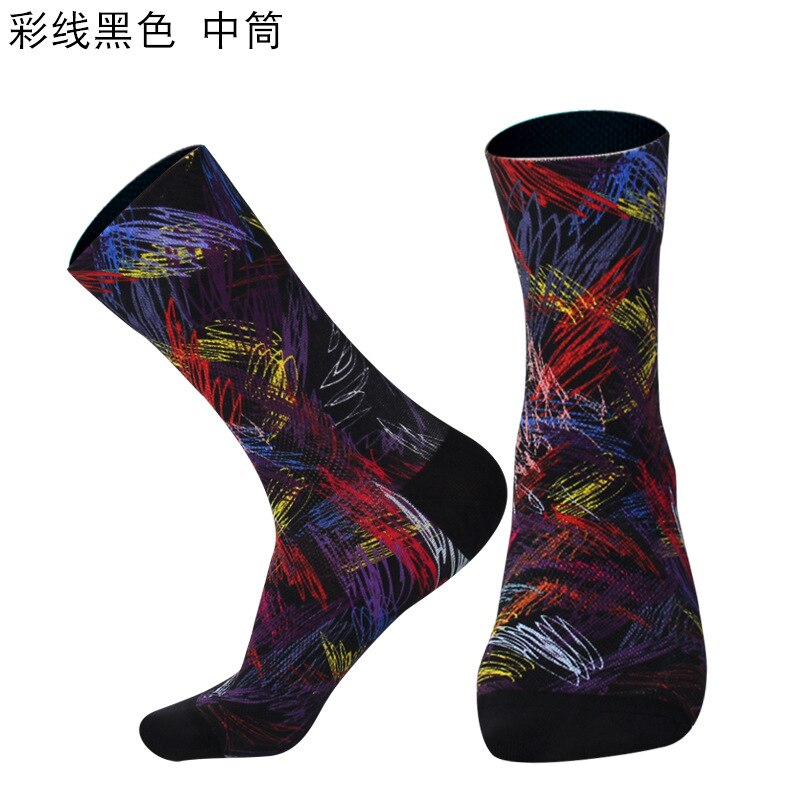 Pro team men women 3D printin cycling socks MTB bike socks Breathable Road Bicycle Sock Outdoor Sports Socks: caihei