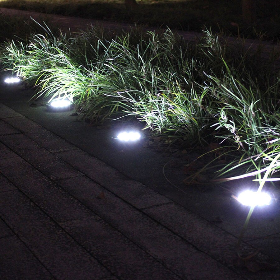 Thrisdar 8 stuks waterdichte, op zonne-energie werkende tuinpadverlichting, led-spot voor begraven grond, landschapsverlichting op zonne-energie