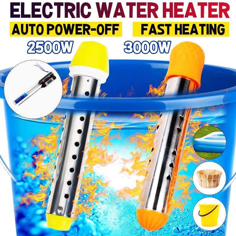 220V Electric Water Heater Stainless Floating 2500W Electric Heater Boiler Portable Immersion Suspension Bathroom Swimming Pool