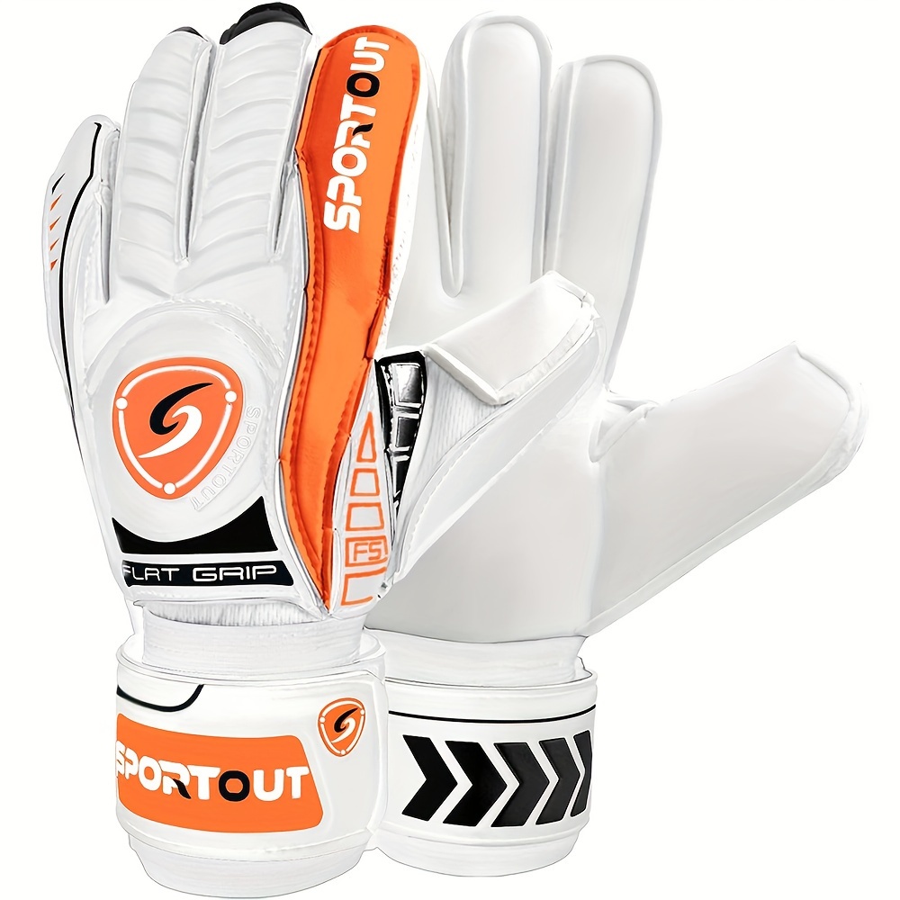 Sportout Torwarthandschuhe, Torwarthandschuhe mit Fingersave, Fußballhandschuhe, atmungsaktive Fußball-Torwarthandschuhe, 4 mm Latex: Anderes / M