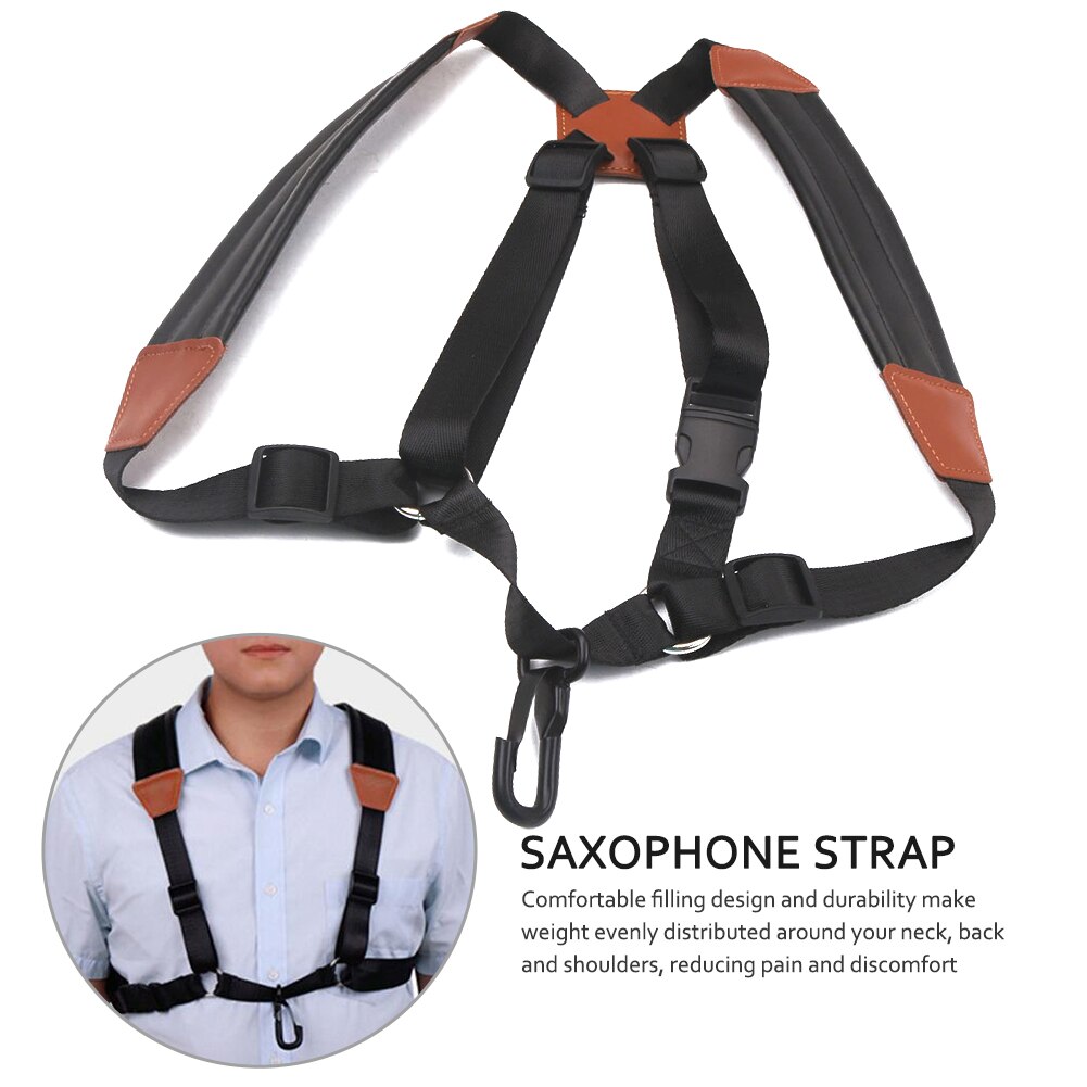 sax two shoulder straps alto tenor soprano sax Double Shoulder Strap Saxophone Lanyard