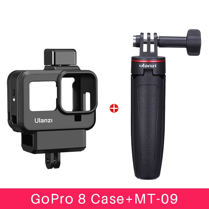 Ulanzi, G8-9, caja Vlog de plástico para Gopro 8, soporte para zapata fría, 52MM, anillo adaptador de filtro de batería, micrófono, adaptador para Gopro 8 Vlog: Color blanco