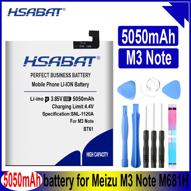 HSABAT 5050mAh BT61 Battery for Meizu M3 Note M681H M681 L681H L-version