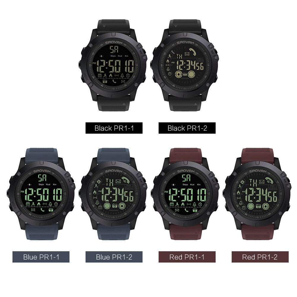 Bluetooth Stappenteller Sporthorloge Outdoor Digitale Smart Sport Horloge Mannen Stappenteller Horloge Voor Ios En Android 50M Waterdicht