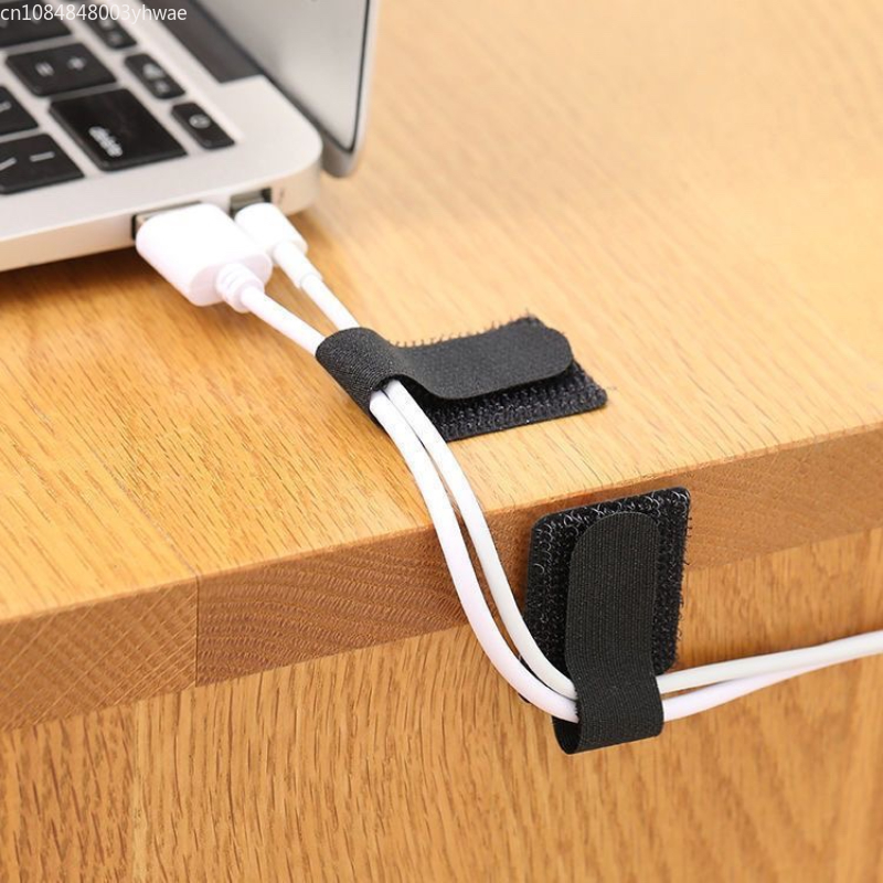 Wire Organizer Reusable Cable Ties Fastening Cord Rope Holder Desk Management Self Adhesive Adjustable Cord Organizer Straps