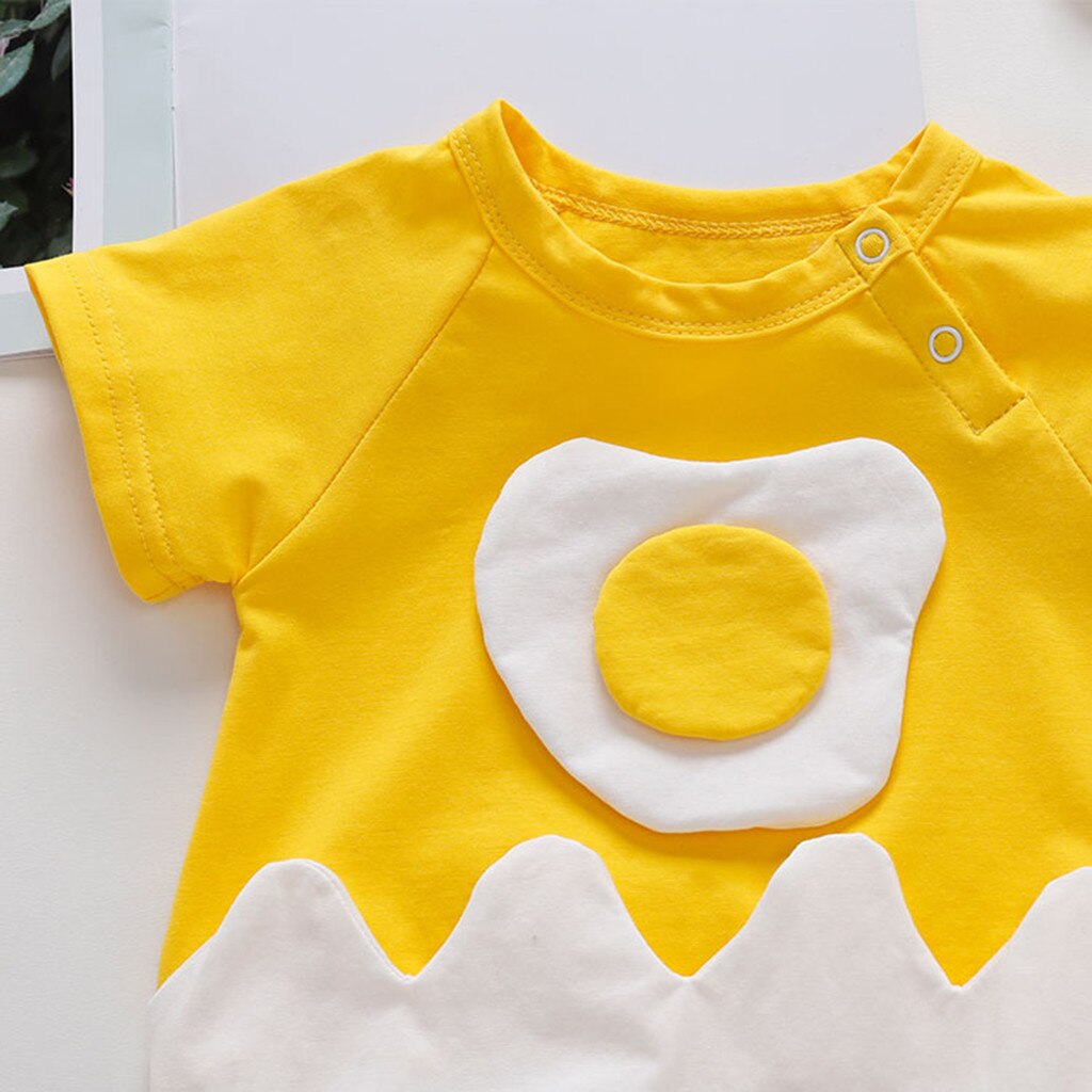 4# Eggs Printed Bodysuit Newborn Infant Baby Girls Boys Patchwork Romper Bodysuit Hairband Clothes 2pcs Bodysuits Body Bebé
