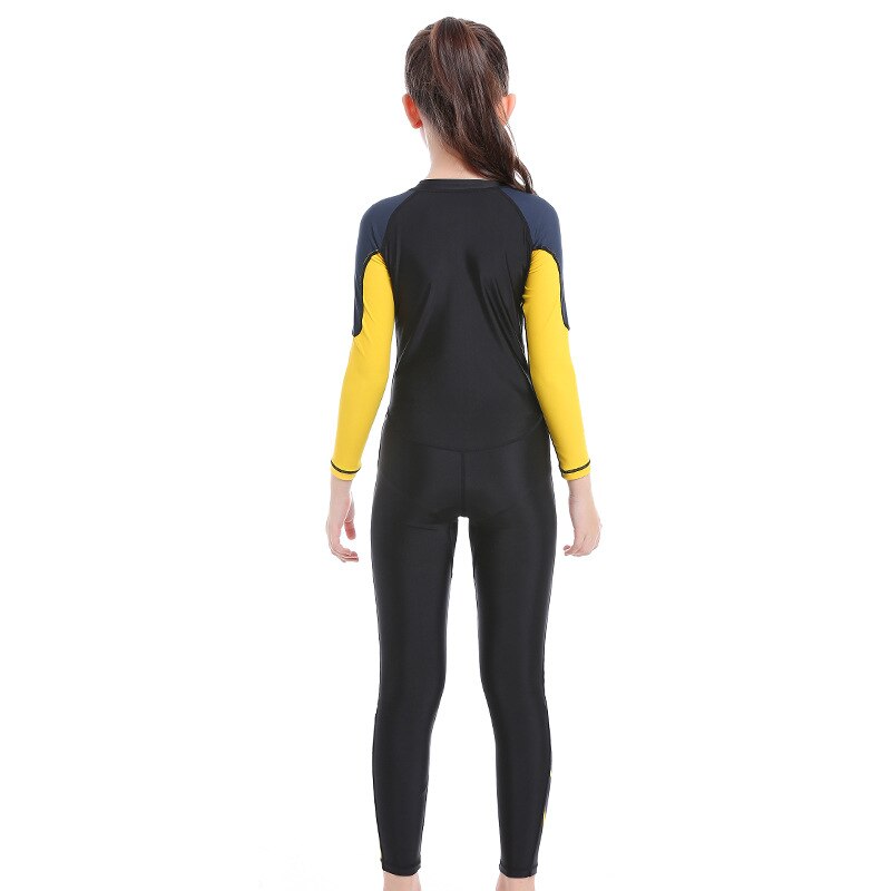 Kids Quick-Dry Nylon Keep Warm One-piece Long Sleeves UV Protection Swimwear RashGuard Girl Boy Scuba Neoprene WetSuit DivngSuit