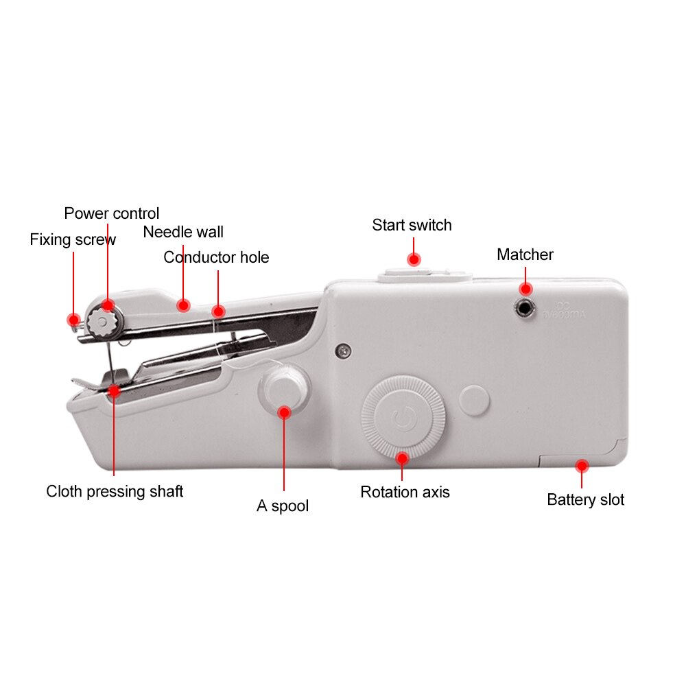 Mini Portable Handy Sewing Machine DIY Cordless Handheld Fabric manual sewing Electric Quick Stitch Sew Needlework Electric Tool