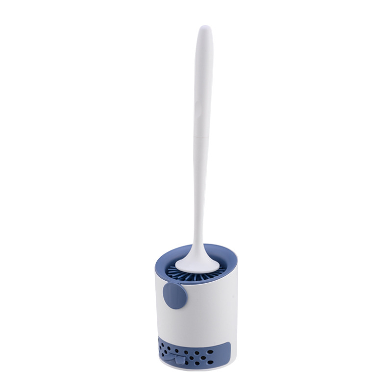 Cmxio Wc Borstel Siliconen Wc Cleaner Geen Dode Wall-Mount Of Staande Reinigingsborstel Kloof Schoonmaken Badkamer accessoires: A Blue