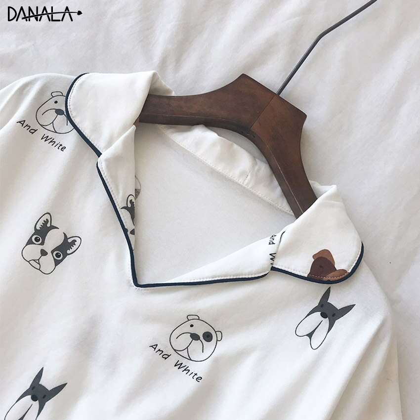 Danala Sexy Katoen Vrouwen Nachtkleding Sets Zomer Dieren Print Soepel Korte Mouw Pyjama Sets Vrouwen Vogue Homewear Nachtkleding