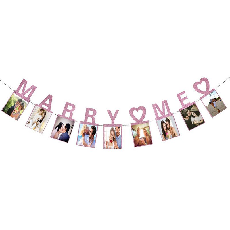 Gifte meg brev bilde banner for bryllup forlovelse fest dekorasjoner brude dusj fest tegn foto rekvisitter: Rosa