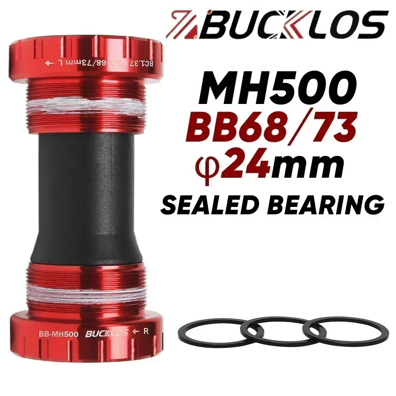 BUCKLOS Fiets Trapas Keramische BB BB68-73mm Mountain Road Fiets BSA Schroefdraad BB86/92 Afgedicht Lager MTB Trapas: YELLOW