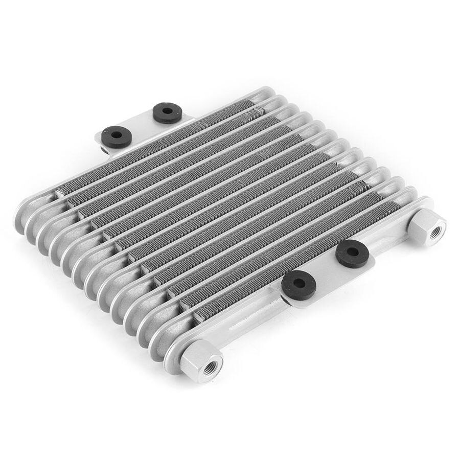 Radiador de aceite de 13 filas para motocicleta, enfriador de aceite de motor, reemplazo de radiador de refrigeración de 12-250cc, sistema de enfriamiento plateado