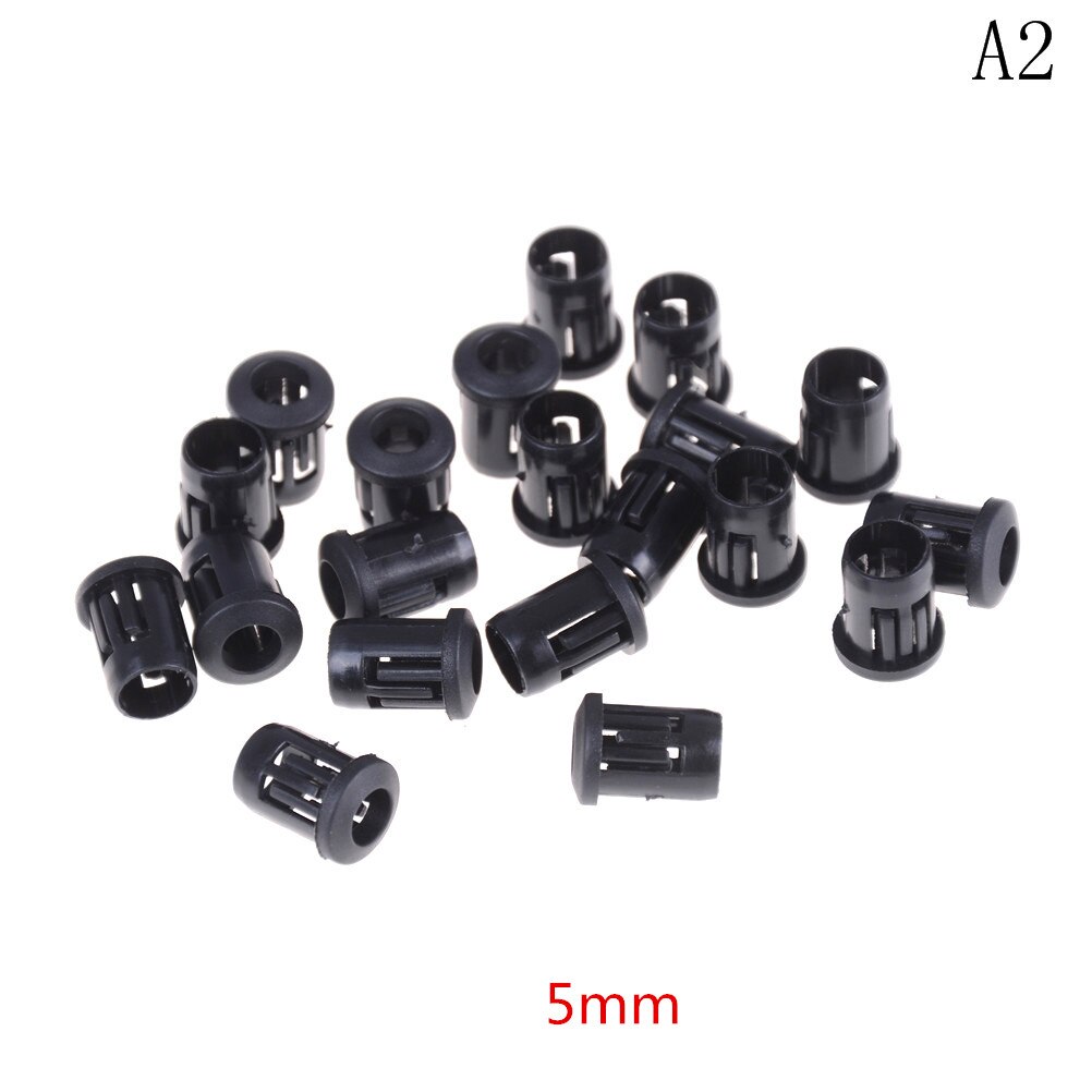 20 teile/los Schwarz Kunststoff Lampe LED Diode Halfter 3mm/5mm/8mm/10mm Schwarz Clip Lünette Buchse Montieren