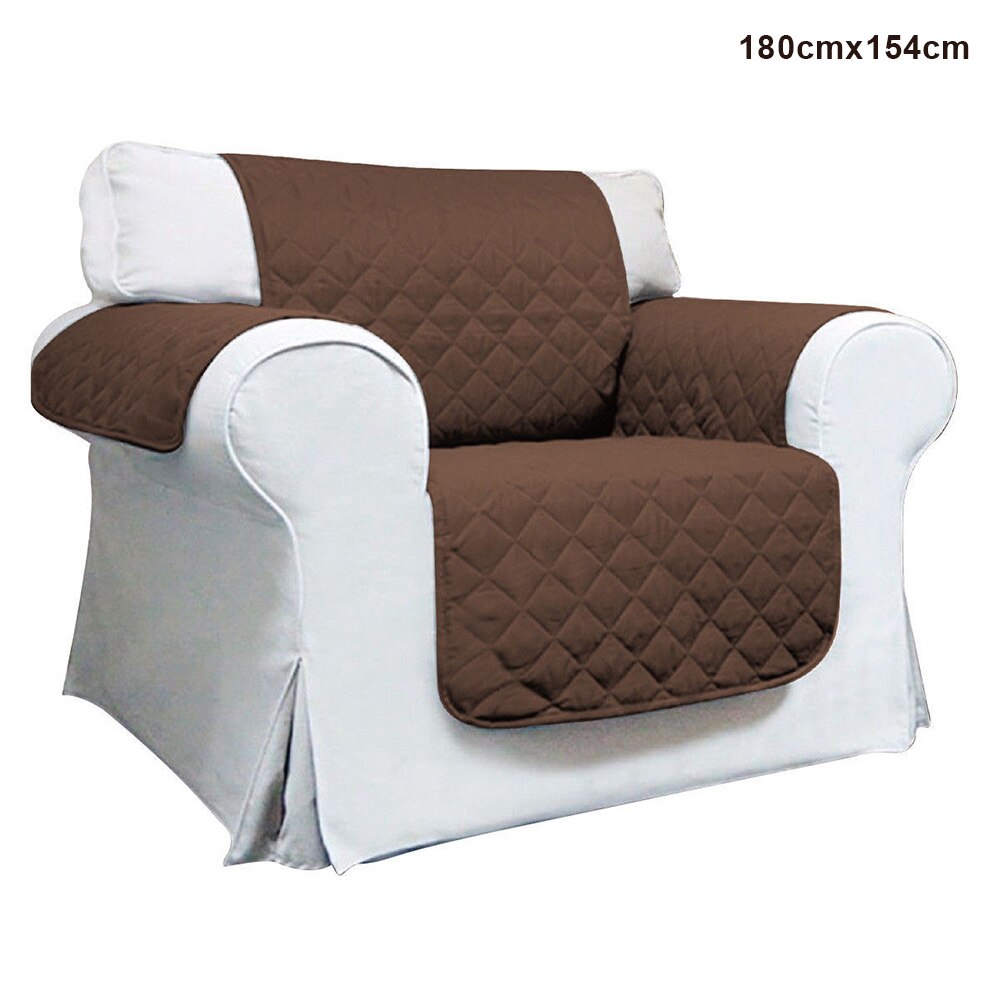 Quilted Sofa Arm Chair Settee Pet Protector Slip Cover Furniture Cushion Throws: 180cmx154cm brown